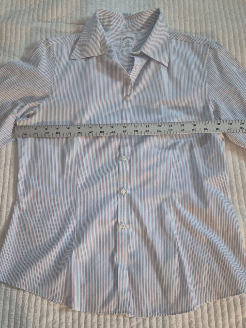 Brooks Brothers Pink & Light Blue Stripe No-iron Dress Shirt